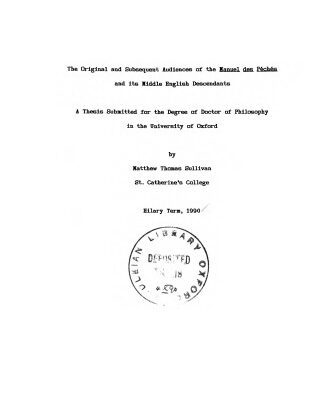 خرید و دانلود نسخه کامل کتاب The Original and Subsequent Audiences of the Manuel des Péchés and its Middle English Descendants [PhD thesis]