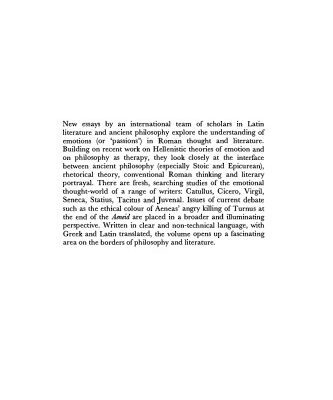 خرید و دانلود نسخه کامل کتاب The Passions in Roman Thought and Literature