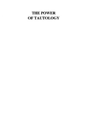 خرید و دانلود نسخه کامل کتاب The power of tautology : the roots of literary theory
