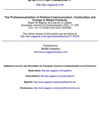 خرید و دانلود نسخه کامل کتاب The Professionalization of Political Communication
