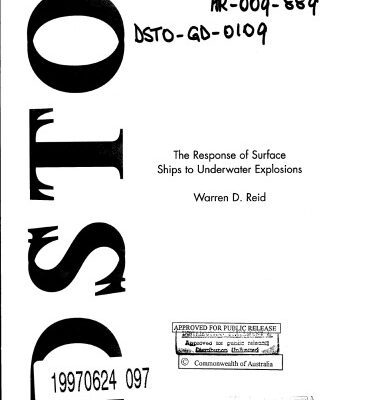 خرید و دانلود نسخه کامل کتاب The Response of Surface Ships to Underwater Explosions