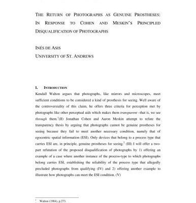 خرید و دانلود نسخه کامل کتاب The Return of Photographs as Genuine Prostheses: In Response to Cohen and Meskin’s Principled Disqualification of Photographs