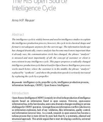 خرید و دانلود نسخه کامل کتاب The RIS Open Source Intelligemce Cycle