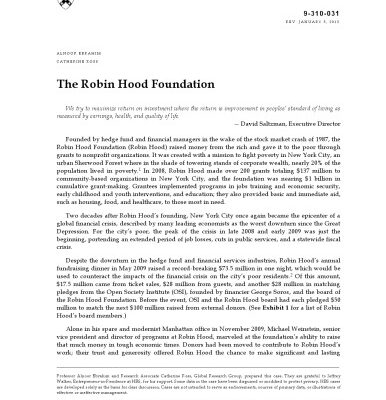 خرید و دانلود نسخه کامل کتاب The Robin Hood Foundation
