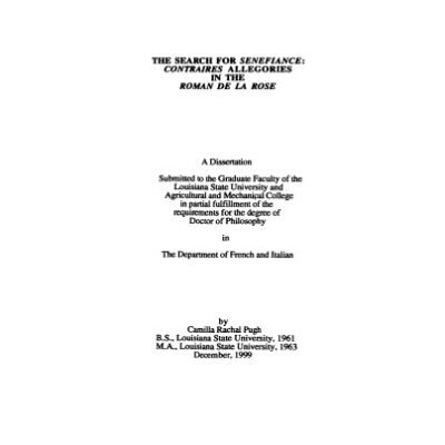 خرید و دانلود نسخه کامل کتاب The search for senefiance : contraires allegories in the Roman de la Rose