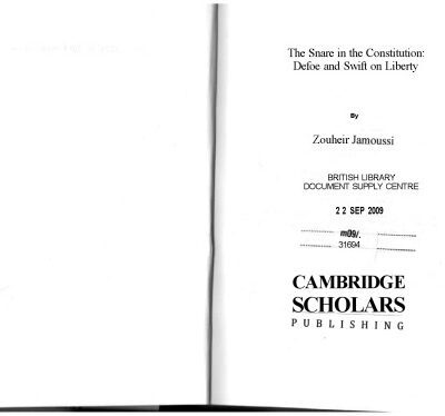 خرید و دانلود نسخه کامل کتاب The Snare in the Constitution: Defoe and Swift on Liberty