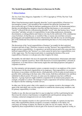 خرید و دانلود نسخه کامل کتاب The Social Responsibility of Business is to Increase its Profits