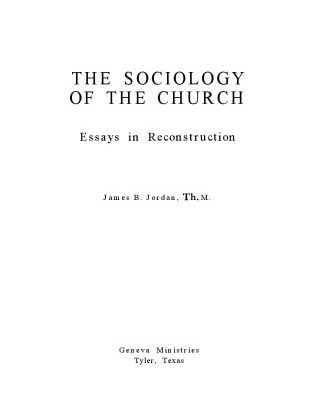 خرید و دانلود نسخه کامل کتاب The Sociology of the Church: Essays in Reconstruction