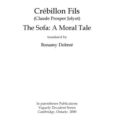 خرید و دانلود نسخه کامل کتاب The sofa : a moral tale translated by Bonamy Dobreé