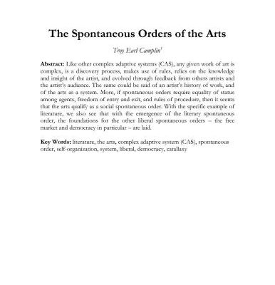 خرید و دانلود نسخه کامل کتاب The Spontaneous Orders of the Arts