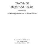 خرید و دانلود نسخه کامل کتاب The Tale of Hogni and Hedinn, translated by Eiríkr Magnússon and William Morris