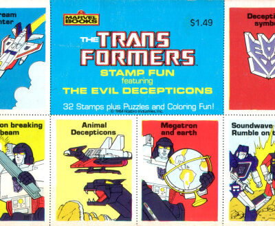 خرید و دانلود نسخه کامل کتاب The Transformers Stamp Fun featuring the Evil Decepticons