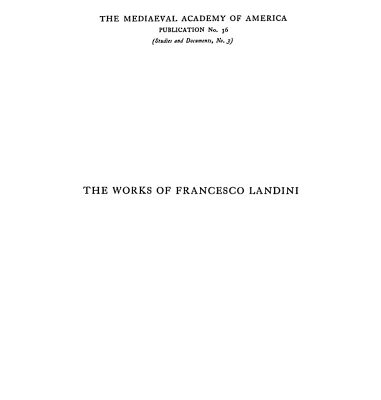 خرید و دانلود نسخه کامل کتاب The works of Francesco Landini