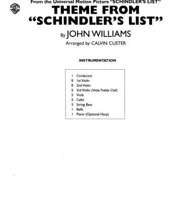 خرید و دانلود نسخه کامل کتاب Theme from Schindler’s List