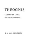 خرید و دانلود نسخه کامل کتاب Théognis: Le premier livre, édité avec un commentaire