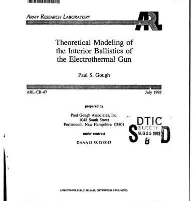 خرید و دانلود نسخه کامل کتاب Theoretical modeling of the interior ballistics of the electrothermal gun