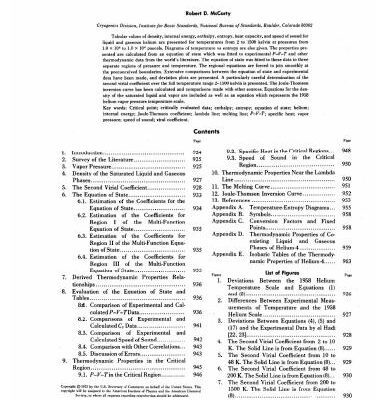 خرید و دانلود نسخه کامل کتاب Thermodynamic Properties of Helium 4 from 2 to 1500 K at Pressures from 1kPa to 100 MPa