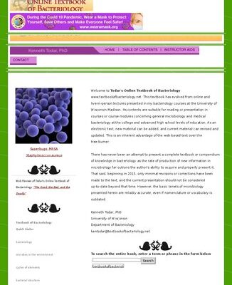 خرید و دانلود نسخه کامل کتاب Todar’s Online Textbook of Bacteriology (archived August 2023)