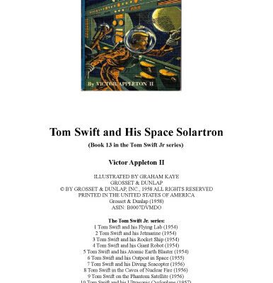 خرید و دانلود نسخه کامل کتاب Tom Swift and His Space Solartron (Book 13 in the Tom Swift Jr series)