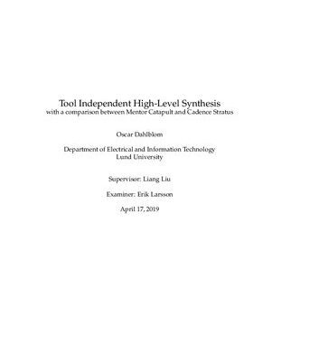 خرید و دانلود نسخه کامل کتاب Tool Independent High-Level Synthesis – with a comparison between Mentor Catapult and Cadence Stratus