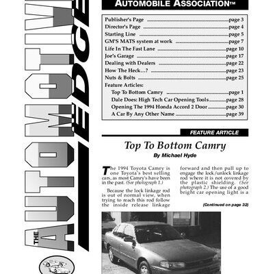 خرید و دانلود نسخه کامل کتاب Top to Bottom Camry: The National Locksmith – Winter 1995