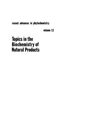 خرید و دانلود نسخه کامل کتاب Topics in the Biochemistry of Natural Products