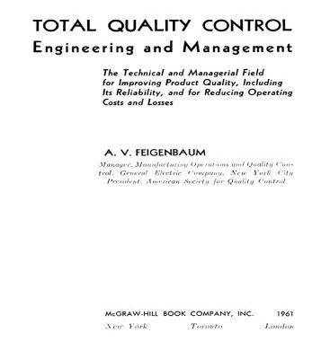 خرید و دانلود نسخه کامل کتاب Total quality control: engineering and management