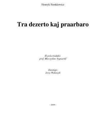 خرید و دانلود نسخه کامل کتاب Tra dezerto kaj praarbaro