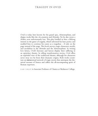 خرید و دانلود نسخه کامل کتاب Tragedy in Ovid: theater, metatheater, and the transformation of a genre
