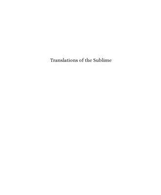 خرید و دانلود نسخه کامل کتاب Translations of the sublime: the early modern reception and dissemination of Longinus’ Peri Hupsous in rhetoric, the visual arts, architecture and the theatre