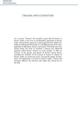 خرید و دانلود نسخه کامل کتاب Trauma and Literature (Cambridge Critical Concepts)
