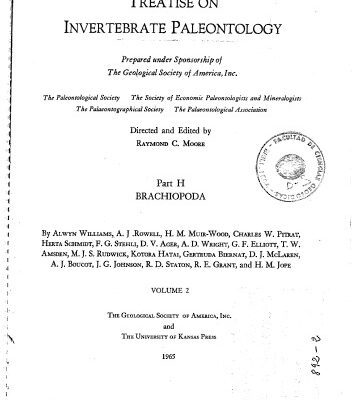 خرید و دانلود نسخه کامل کتاب Treatise on Invertebrate Paleontology – Part H – Brachiopoda