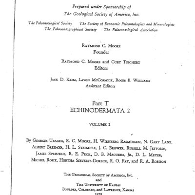 خرید و دانلود نسخه کامل کتاب Treatise on Invertebrate Paleontology – Part T – Echinodermata 2