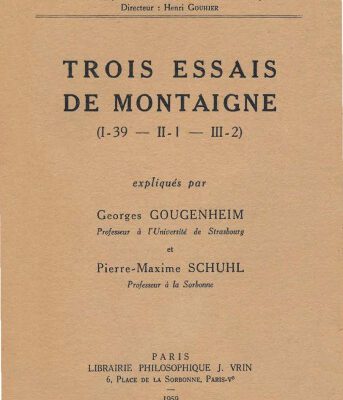 خرید و دانلود نسخه کامل کتاب Trois essais de Montaigne (I-39 II-1 III-2)