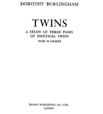 خرید و دانلود نسخه کامل کتاب Twins: A Study of Three Pairs of Identical Twins
