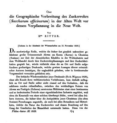 خرید و دانلود نسخه کامل کتاب Über die Geographische Verbreitung des Zuckerrohrs (Saccharum officinarum) in der Alten Welt vor dessen Verpflanzung in die Neue Welt
