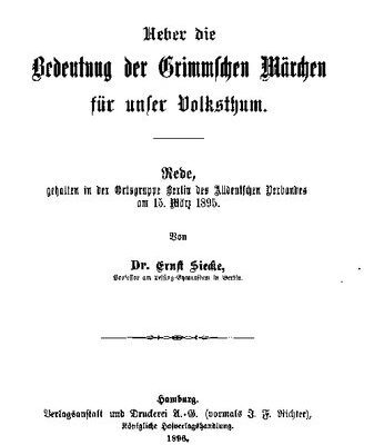 خرید و دانلود نسخه کامل کتاب Ueber die Bedeutung der Grimmschen Märchen für unser Volksthum [Volkstum]. Rede, gehalten in der Ortsgruppe Berlin des Alldeutschen Verbandes am 15. März 1895