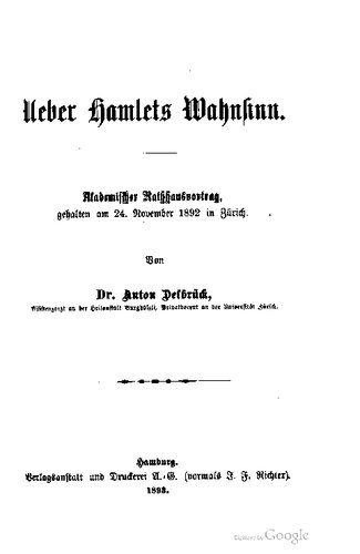 خرید و دانلود نسخه کامل کتاب Ueber Hamlets Wahnsinn. Akademischer Rathhausvortrag, gehalten am 24. November 1892 in Zürich_68eb450fecc54.jpeg خرید و دانلود نسخه کامل کتاب Ueber Hamlets Wahnsinn. Akademischer Rathhausvortrag, gehalten am 24. November 1892 in Zürich