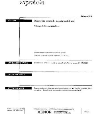 خرید و دانلود نسخه کامل کتاب [UNE-EN 15713:2010] Destrucción segura del material confidencial – Código de buenas practices