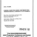 خرید و دانلود نسخه کامل کتاب Unified computer model for predicting thermochemical erosion in gun barrels