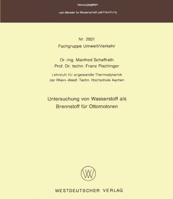 خرید و دانلود نسخه کامل کتاب Untersuchung von Wasserstoff als Brennstoff für Ottomotoren