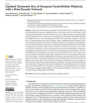 خرید و دانلود نسخه کامل کتاب Updated taxonomic key of European Nycteribiidae (Diptera), with a host-parasite network