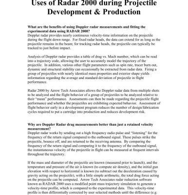 خرید و دانلود نسخه کامل کتاب Uses of Radar 2000 during projectile development and production