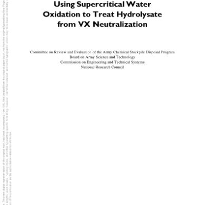 خرید و دانلود نسخه کامل کتاب Using Supercritical Water Oxidation to Treat Hydrolysate from VX Neutralization