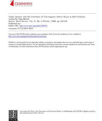 خرید و دانلود نسخه کامل کتاب Vasilii Aksenov and the Literature of Convergence: Ostrov Krym as Self-Criticism