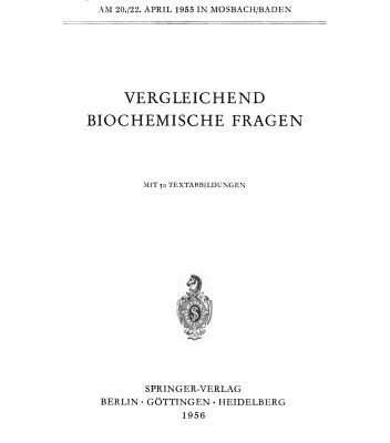 خرید و دانلود نسخه کامل کتاب Vergleichende Biochemische Fragen