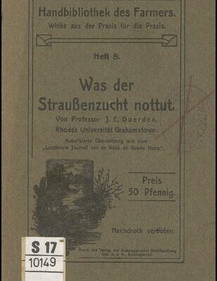 خرید و دانلود نسخه کامل کتاب Was der Straußenzucht nottut