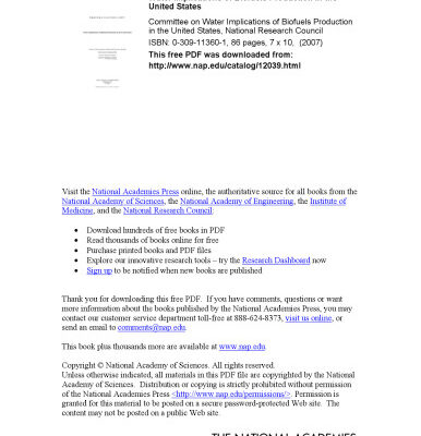 خرید و دانلود نسخه کامل کتاب Water Implications of Biofuels Production in the United States