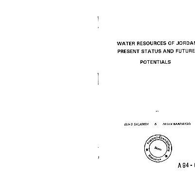 خرید و دانلود نسخه کامل کتاب WATER RESOURCES OF JORDAN PRESENT STATUS AND FUTURE POTENTIALS