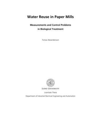 خرید و دانلود نسخه کامل کتاب Water Reuse in Paper Mills. Measurements and Control Problems in Biological Treatment